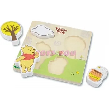 Dětské zboží Lena 32121 Dřevěné puzzle Winnie the Pooh, medvěd