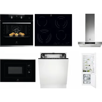 Set domácích spotřebičů ELECTROLUX KODEH70X + ELECTROLUX EHF6343FOK + ELECTROLUX LFT426X + ELECTROLUX LMS2203EMX + ELECTROLUX EEA27200L + ELECTROLUX ENT6TF18S