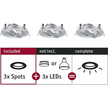 Bodové svítidlo PAULMANN Vestavné svítidlo Choose spot výklopné max. 10W hliník broušený 230V 924.90