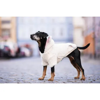 Obleček pro psa Vsepropejska Kira měkoučká mikina pro psa Barva: Bílá, Délka zad (cm): 21, Obvod hrudníku: 26 - 32 cm