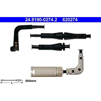 Brzdová destička Výstražný kontakt, opotřebení obložení ATE 24.8190-0274.2