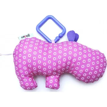 Hračka pro nejmenší Gadeo závěsná dekorace / hračka - Hroch, různé barvy Růžový s rolničkou