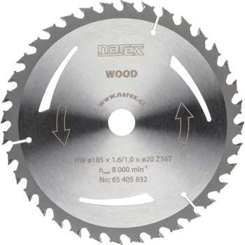 Pilový kotouč Narex Wood 65405832 185 x 1,6/1 mm 36 zubů