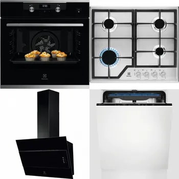 Set domácích spotřebičů ELECTROLUX KODEH70X + ELECTROLUX KGS6426SX + ELECTROLUX LFV316K + ELECTROLUX EES48200L