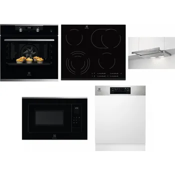 Set domácích spotřebičů ELECTROLUX KODEH70X + ELECTROLUX EHF6547FXK + ELECTROLUX LFP326S + ELECTROLUX LMS4253TMX + ELECTROLUX EEM48300IX
