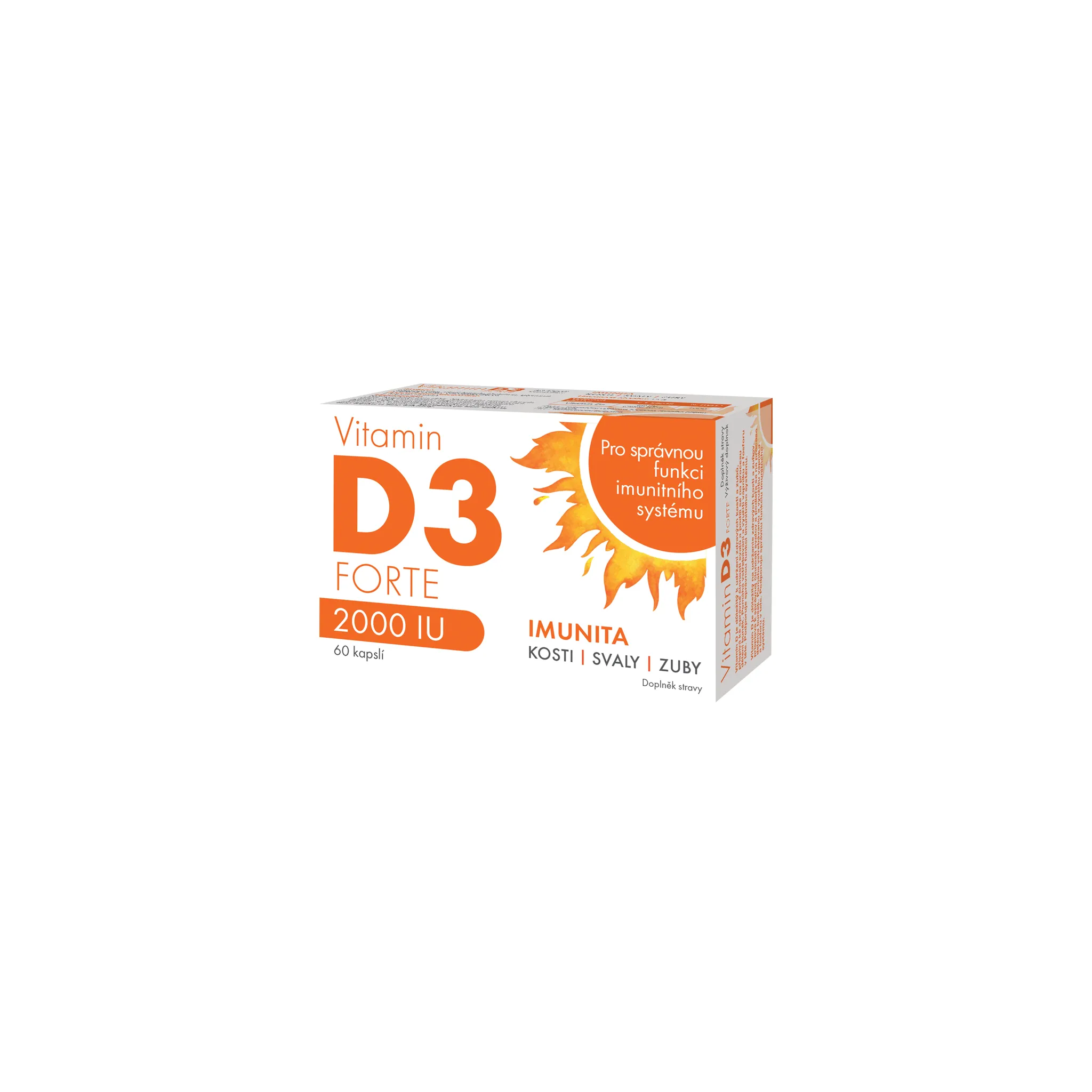 Fotografie 1 -  SWISS MED Pharmaceuticals Vitamin D3 Forte 2000 IU 60 cps.