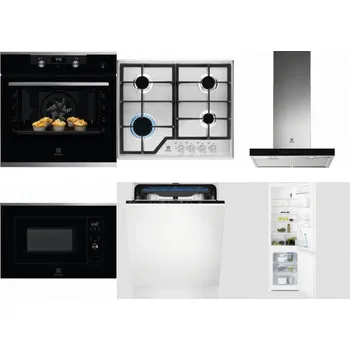 Set domácích spotřebičů ELECTROLUX KODEH70X + ELECTROLUX KGS6426SX + ELECTROLUX LFT766X + ELECTROLUX LMS2203EMX + ELECTROLUX EES48200L + ELECTROLUX LNT3LF18S