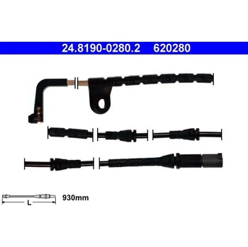 Brzdová destička Výstražný kontakt, opotřebení obložení ATE 24.8190-0280.2