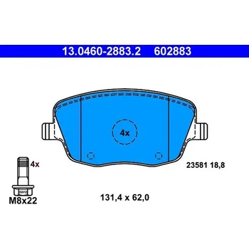 Brzdová destička Sada brzdových destiček, kotoučová brzda ATE 13.0460-2883.2