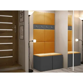 Předsíňová stěna Předsíň Tavasz IV, Barva: grafit, Barva látek:: Manila 32 MIRJAN 5903211201134