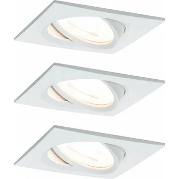 Bodové svítidlo PAULMANN Vestavné svítidlo LED Nova hranaté 3x6,5W GU10 bílá mat výklopné 3-krokové-stmívatelné 934.72 P 93472