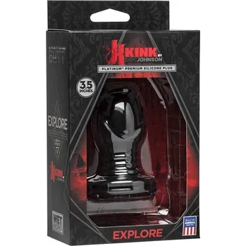 Anální kolík Doc Johnson KINK - Wet Works - Explore - Platinum Premium Silicone Plug 3.5" - Black / anální kolík