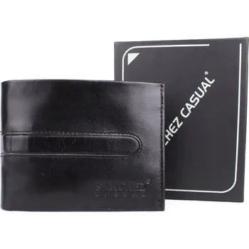 Peněženka Černá pánská kožená peněženka SANCHEZ Casual no. 313 podélná