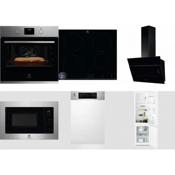 Set domácích spotřebičů ELECTROLUX KOFGH70TX + ELECTROLUX LIR60433B + ELECTROLUX LFV316K + ELECTROLUX EMS4253TEX + ELECTROLUX EEM43300IX + ELECTROLUX LNT3LF18S