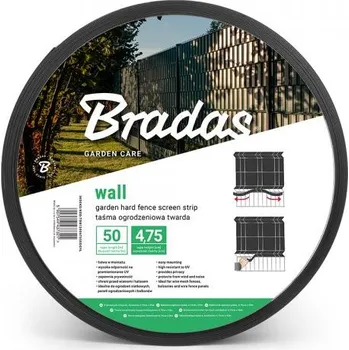 Stínicí plachta Bradas Stínicí fólie na plot 4,75cm x 50m Dark grafit 1200g/m2