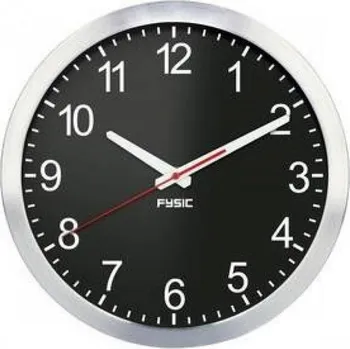 Hodiny FYSIC FK 105 HODINY NÁSTĚNNÉ ČERNÉ-STŘÍBRNÉ