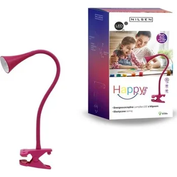 Lampička NILSEN LED stolní lampa HAPPY klips 2,5W, růžová PX030