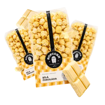 Slaná pochutina Bopcorn Popcorn Bílá čokoláda Velikost balíčku: 3,5l