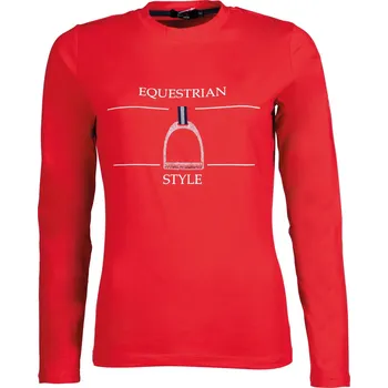 Dámské tričko HKM Triko s dlouhým rukávem Equine Sports HKM, dámské, red XS