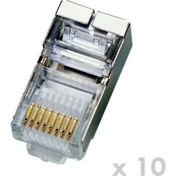 Síťový konektor Konektor RJ45 STP Cat5e 8p8c 10 ks, pro drát