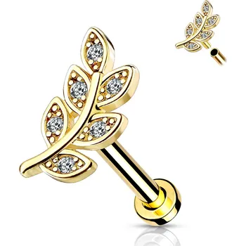 Piercing Šperky4U Zlacený piercing do brady - větvička - LB1098-1208