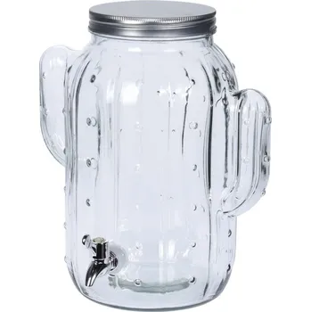 Dávkovač nápoje Skleněná láhev s kohoutkem 8 l kaktus