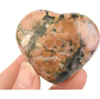 Přírodní kámen Rodonit srdce 84g (Pákistán)