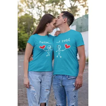 Pánské tričko Trička pro puzzle Patříme k sobě Barva: Tyrkysová, Dámska velikost: S, Pánska velikost: 2XL