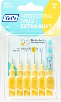 Mezizubní kartáček TePe Extra Soft mezizubní kartáčky 0,7 mm 6 ks světle žluté