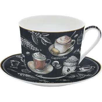 Easy Life, Itálie Easy Life - Porcelánový hrnek s podšálkem Barista v dárkové krabičce - 400 ml