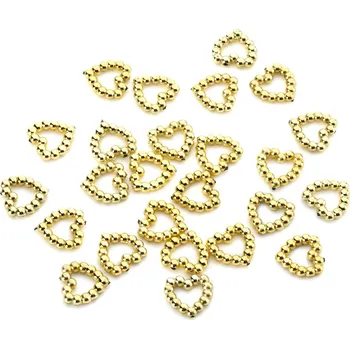 D.A. Srdíčka plastová z perliček- zlatá 25ks