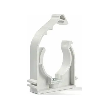 příchytka na Cu 22mm jednoduchá bílá s klipem a maticí M6-Z