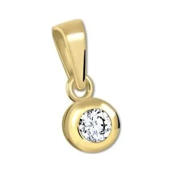 Přívěsek Zlatý přívěsek se zirkonem 5mm hladký