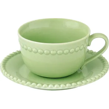 Easy Life, Itálie Easy Life - Porcelánový šálek a podšálek Tiffany Green na kávu, espresso - 110 ml Barva: jako na obrázku