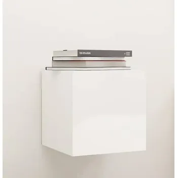 Noční stolek Noční stolek 30,5 x 30 x 30 cm bílý s vysokým leskem