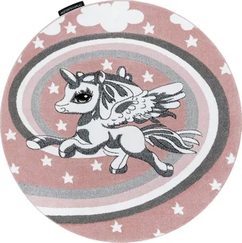 Koberec Dywany Łuszczów Dětský kusový koberec Petit Pony pink kruh Rozměry koberců: 140x140 (průměr) kruh