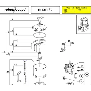 Kuchyňský robot ROBOT COUPE s.n.c. Robot Coupe ND Víko včetně těsnění pro Blixer 2 a 3 39810