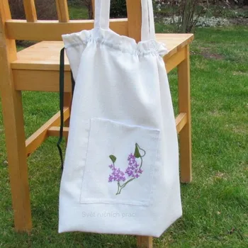 Kabelka Taška s výšivkou - šeřík