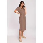 Safari šaty s klopovými kapsami BeWear B222 Barva: Hnědá, Velikost: L