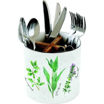 Pánev Easy Life, Itálie Easy Life - Porcelánová kuchyňská dóza na příbory Herbarium v dárkové krabičce - 14*13,5 cm Barva: jako na obrázku, Velikost: 14x14x13,5