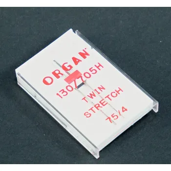 Příslušenství k šicímu stroji Dvojjehla ORGAN stretchová do šicích strojů - 1 ks - velikost 4/75