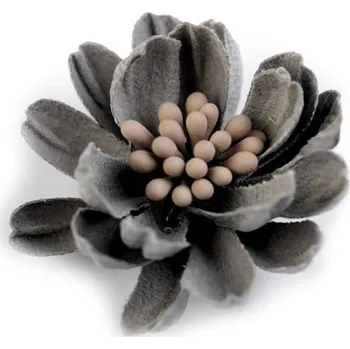 Aplikace květ s pestíky 33 mm 780162 - 7 šedá holubí