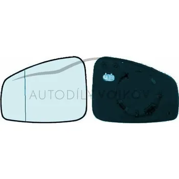 Auto zrcátko Sklo zpětného zrcátka s plastovým držákem vyhřívané asférické L Renault Mégane III 2008 - 2015