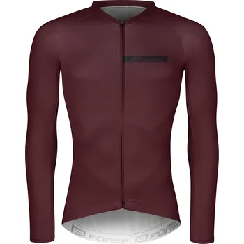 cyklistický dres FORCE dres charm dlouhý rukáv, bordó Velikost: XL