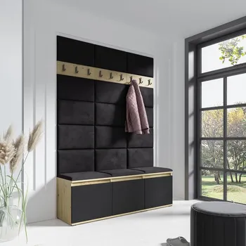 Předsíňová stěna Předsíňová stěna s čalouněnými panely Emi 6, 150 cm