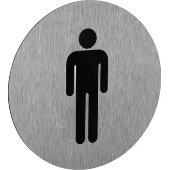 Walteco Symbol "WC-muži", průměr 75mm, nerez, samolepka