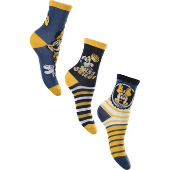 Trojbalení ponožek s Minnie - žlutá/modrá/bílá Velikost: 31/34