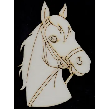 Dřevěná hračka Dřevěné výřezy, J50, KŮŇ, s uzdou ll., 8,5x6cm, 1ks