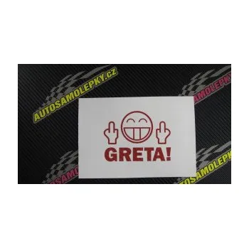 Polep vozidla SAMOLEPKA Fuck you Greta 002 (10 - červená) NA AUTO, NÁLEPKA, FÓLIE, POLEP, TUNING, VLASTNÍ TEXT, TISK, AUTOSAMOLEPKY.cz, POLEPY, OBRÁZEK, LOGO, SAMOLEPKY