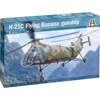 Plastikový model Plastikový model vrtulníku Italeri 2774 Piasecki H-21C Flying Banana GunShip (1:48)